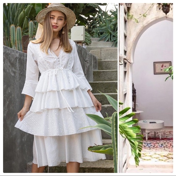 Magnolia Blooms Tiered Wedding Dress - Picture 5 of 12